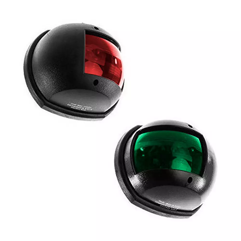 LUZ DE NAVEGAÇÃO 112.5° BOMBORDO E BORESTE COR PRETA TARGA LED 12V